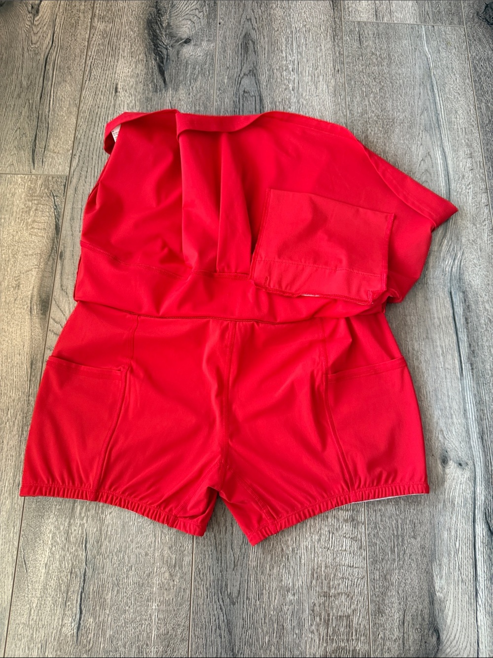 Women’s Red Skater Skirt with Subtle Logo - Picture 14 of 14